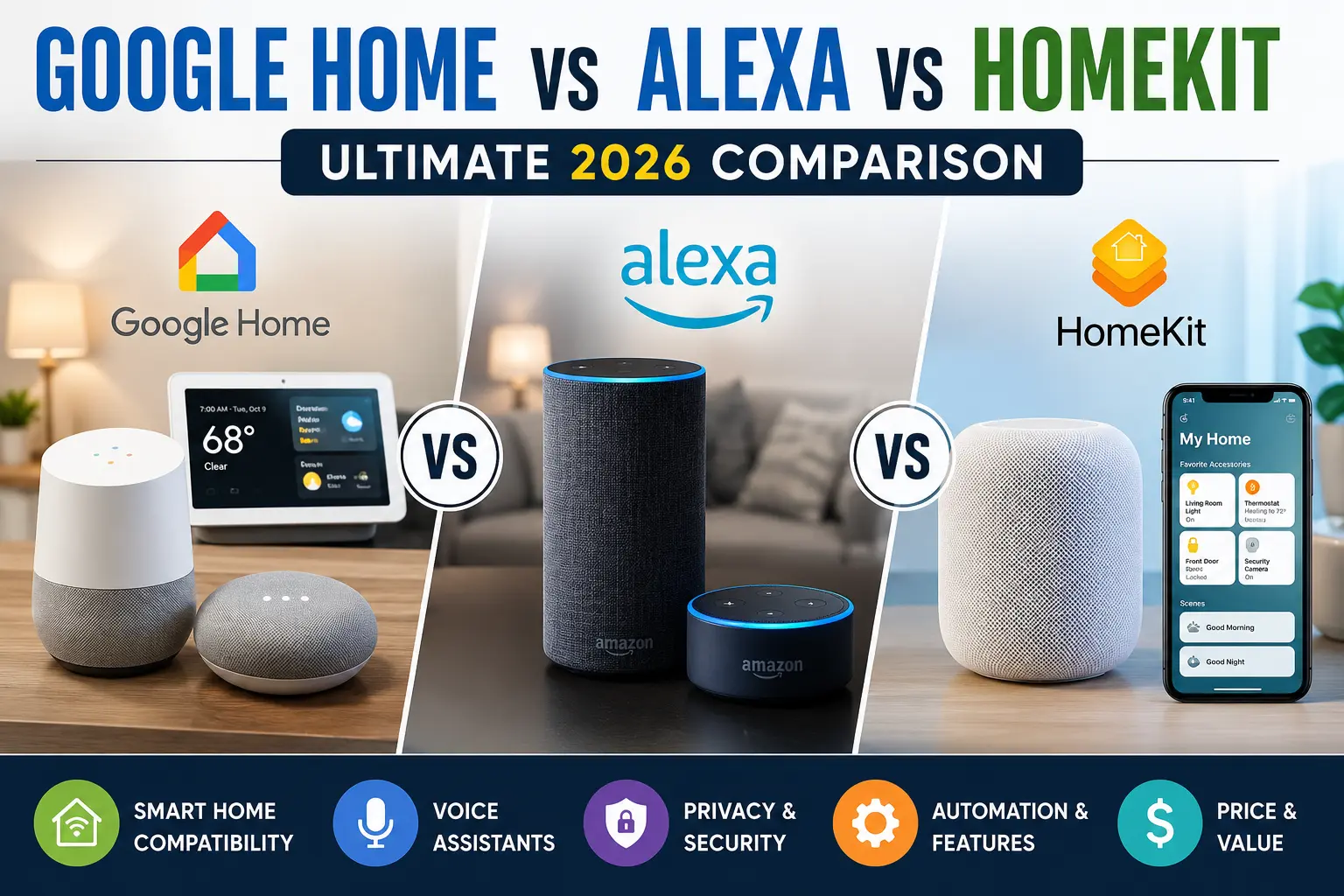 Google Home vs Alexa vs HomeKit