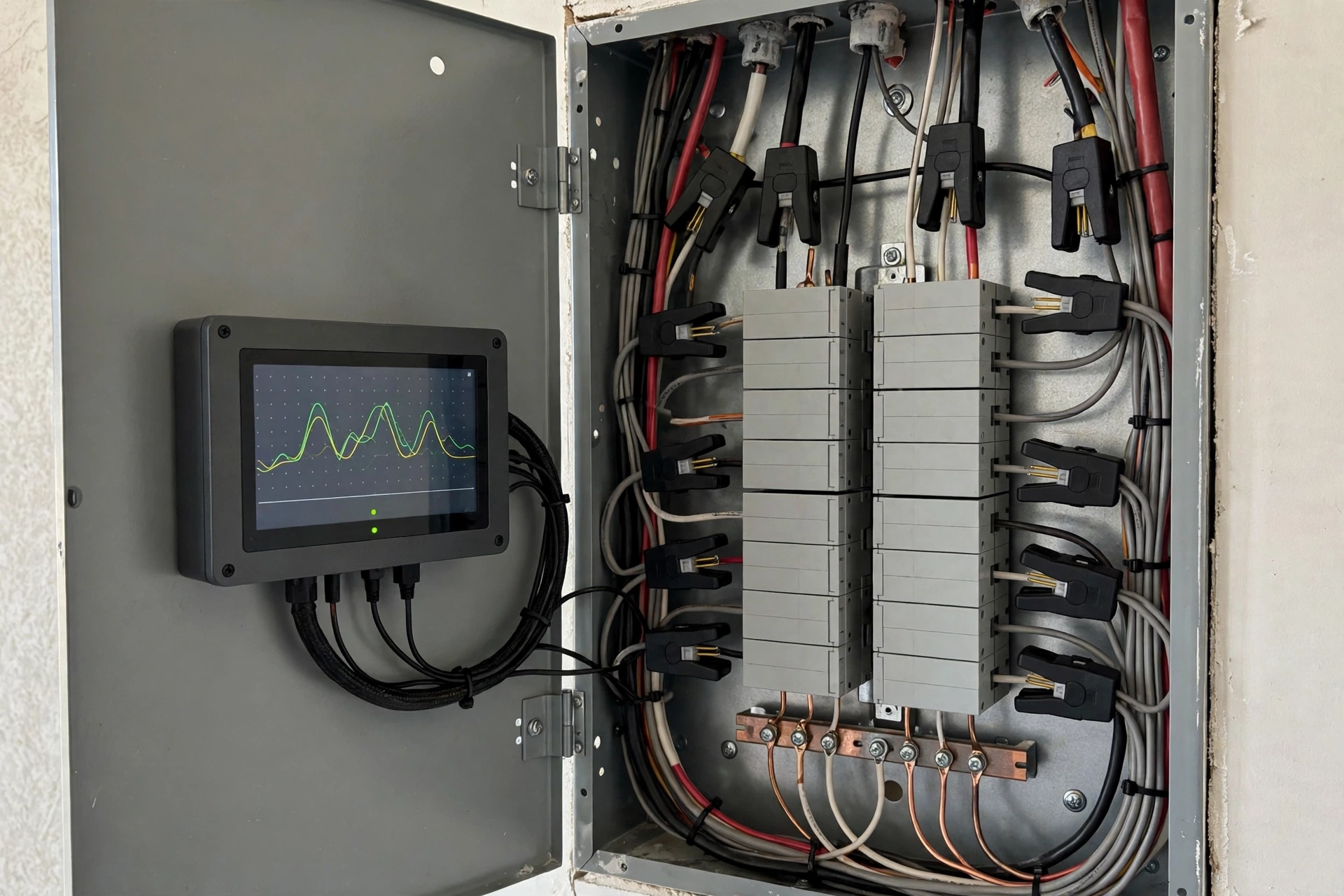 Electrical panel with energy monitoring sensors and a generic usage display