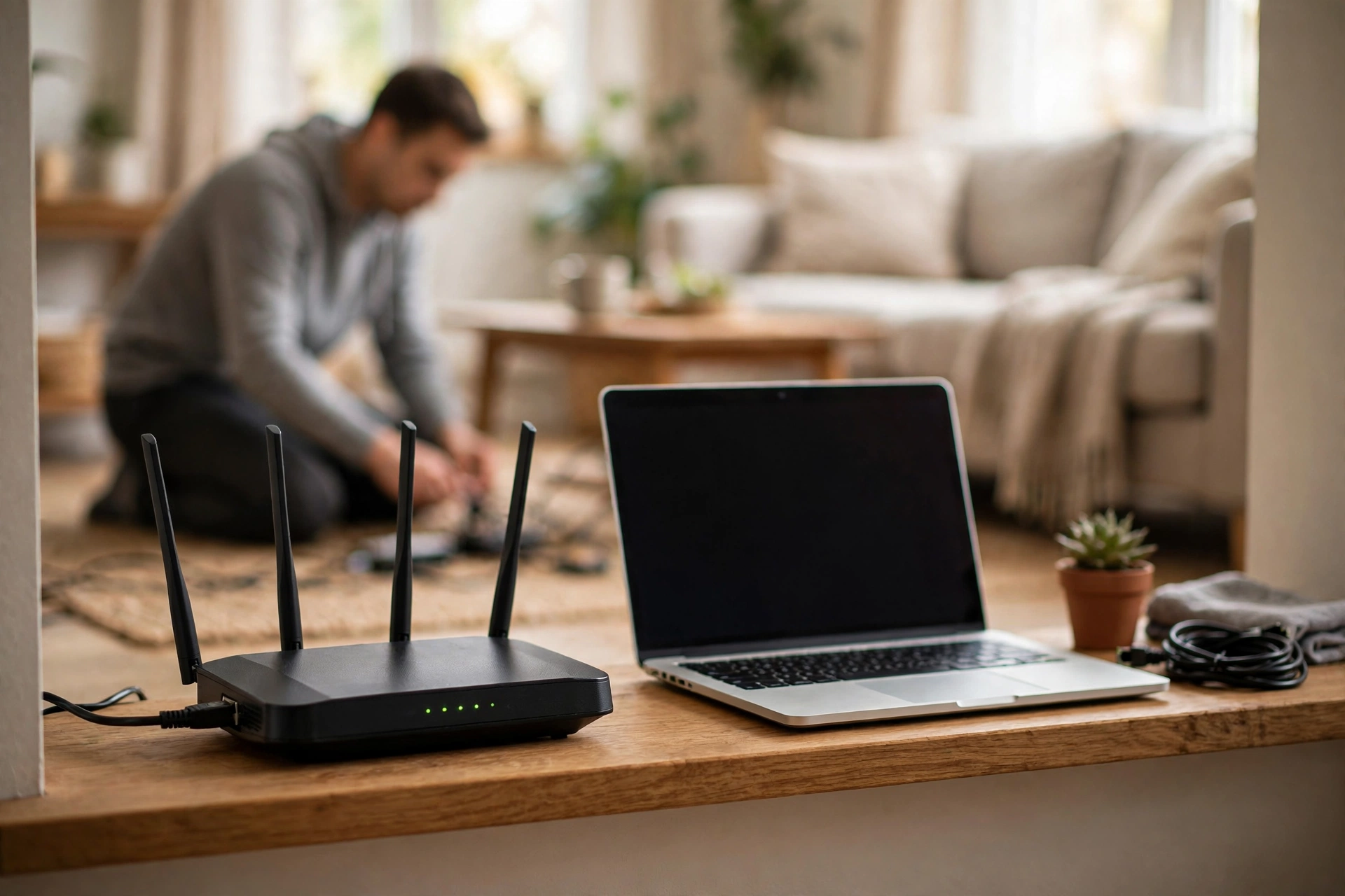 Smart home security concept with locked devices