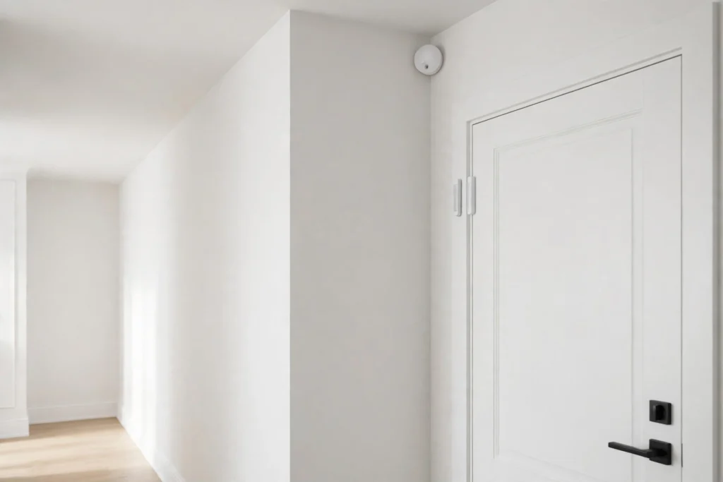 Door and motion sensors for a home security system
